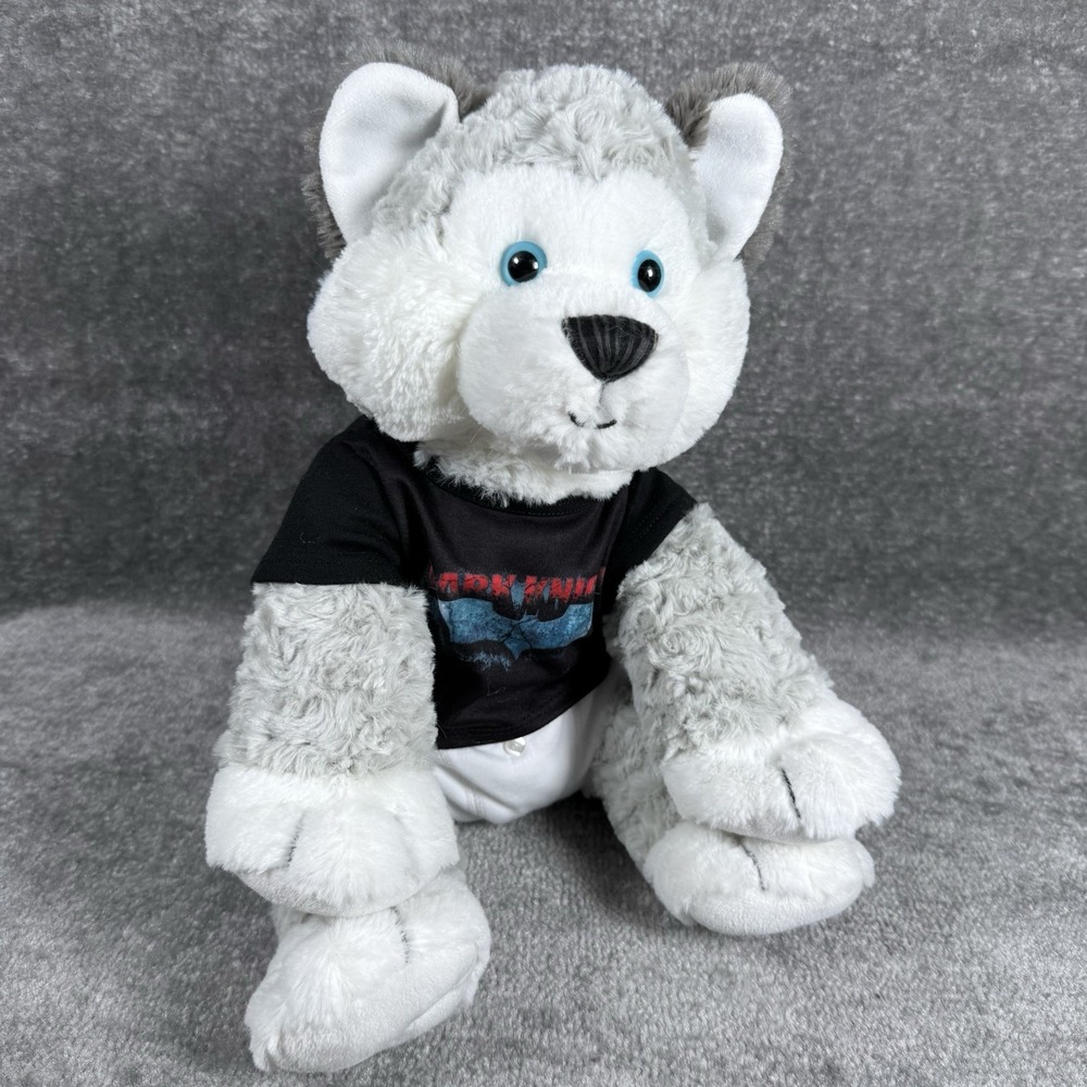 Build-a-Bear Husky‎ Dog White Gray Plush Stuffed Animal Bear Boxer Dark Knight